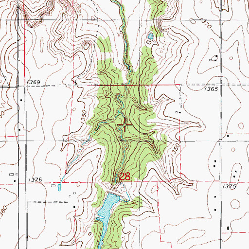 Topographic Map of Fort Cobb Laterals Site 9 Dam, OK