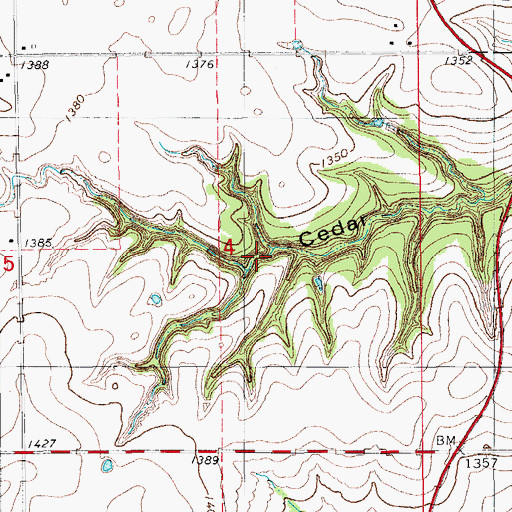 Topographic Map of Fort Cobb Laterals Site 11 Reservoir, OK