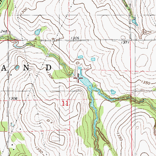 Topographic Map of Fort Cobb Laterals Site 13 Dam, OK