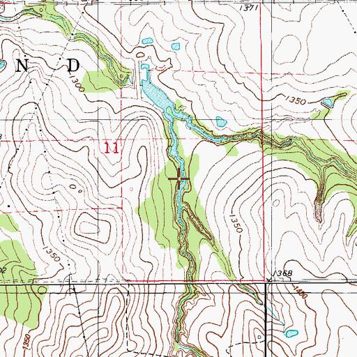Topographic Map of Fort Cobb Laterals Site 13 Reservoir, OK