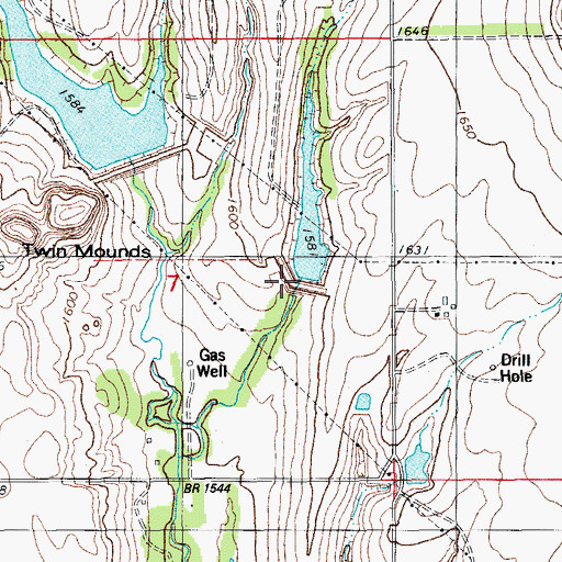 Topographic Map of Cobb Creek Site 5 Dam, OK