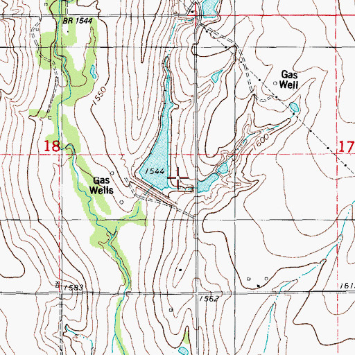 Topographic Map of Cobb Creek Site 6 Reservoir, OK