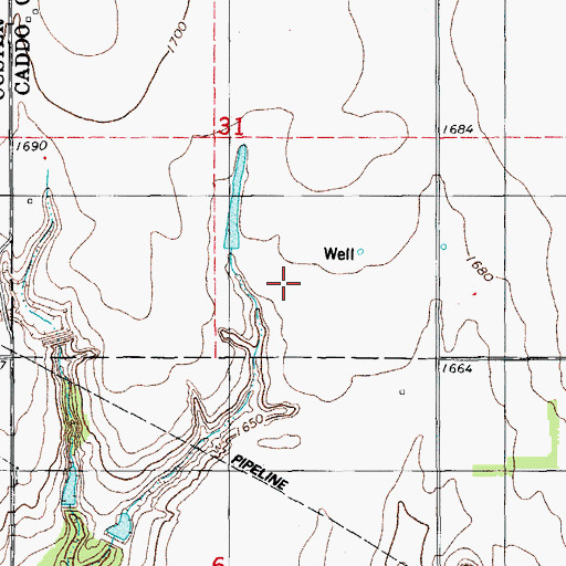 Topographic Map of Cobb Creek Site 101 Reservoir, OK