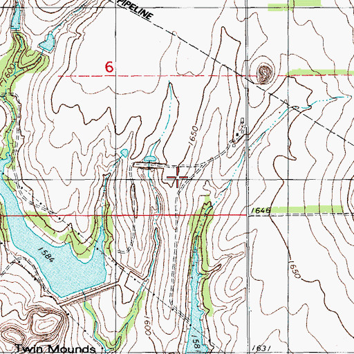 Topographic Map of Cobb Creek Site 102 Dam, OK
