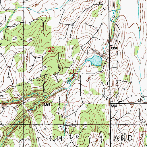 Topographic Map of Delaware Creek Site 108 Reservoir, OK