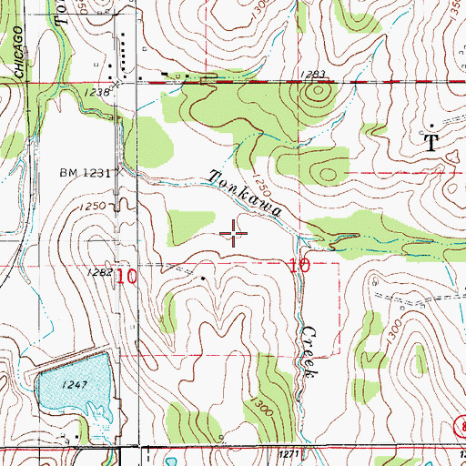 Topographic Map of Tonkawa Creek Site 1 Dam, OK