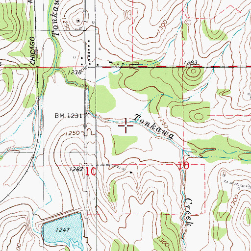Topographic Map of Tonkawa Creek Site 1 Reservoir, OK