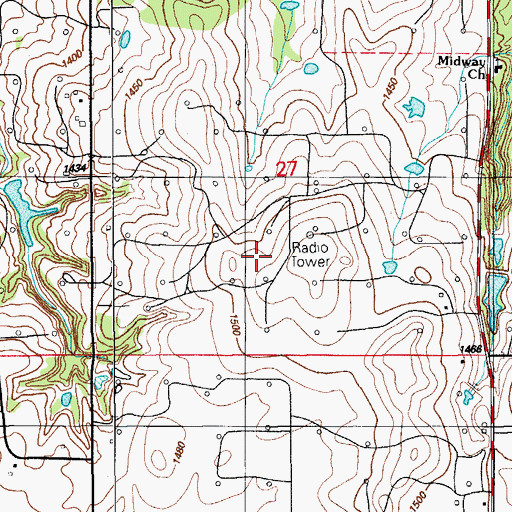 Topographic Map of Tonkawa Creek Site 1a Dam, OK