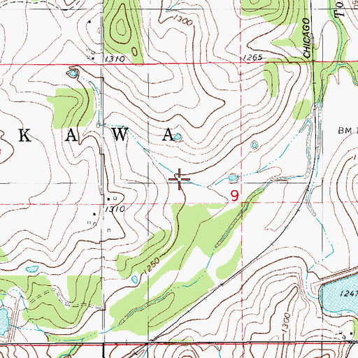 Topographic Map of Tonkawa Creek Site 2 Dam, OK
