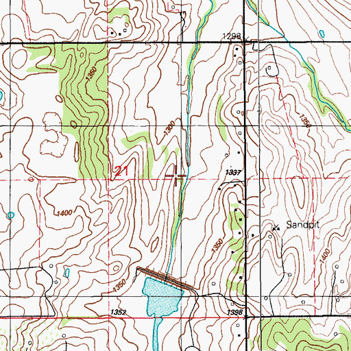 Topographic Map of Tonkawa Creek Site 2a Dam, OK