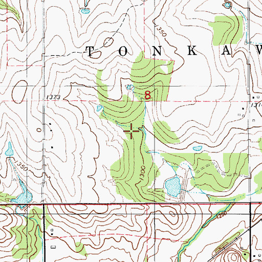 Topographic Map of Tonkawa Creek Site 8 Dam, OK