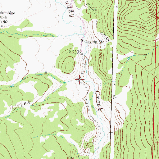 Topographic Map of Trail Creek, CO