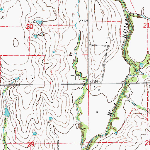 Topographic Map of Bitter Creek Site 3 Reservoir, OK
