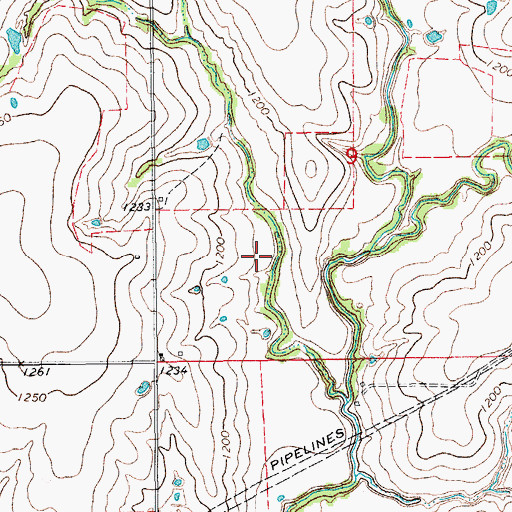 Topographic Map of Bitter Creek Site 4 Reservoir, OK