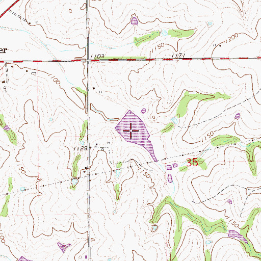 Topographic Map of Bitter Creek Site 20 Reservoir, OK