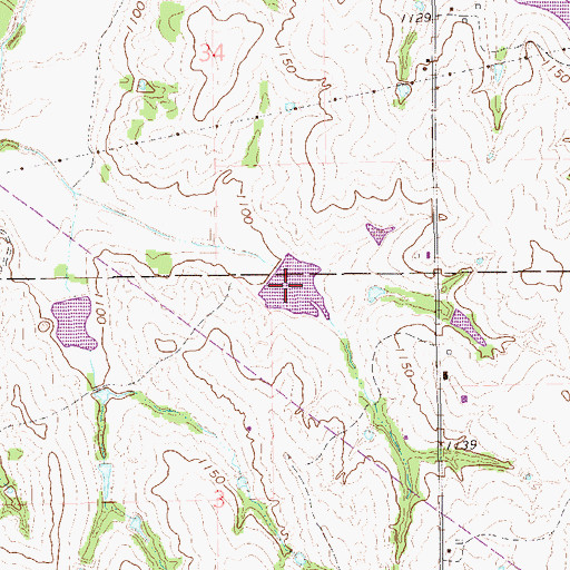 Topographic Map of Bitter Creek Site 21 Reservoir, OK