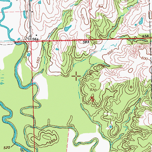 Topographic Map of Lower Clear Boggy Creek Site 27 Reservoir, OK