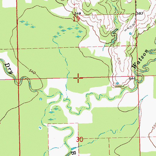 Topographic Map of Lower Clear Boggy Creek Site 24 Reservoir, OK
