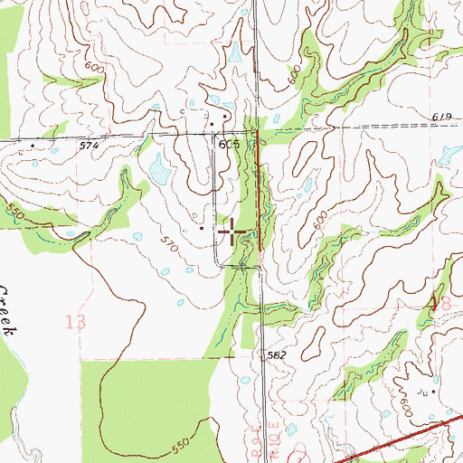 Topographic Map of Lower Clear Boggy Creek Site 23 Reservoir, OK