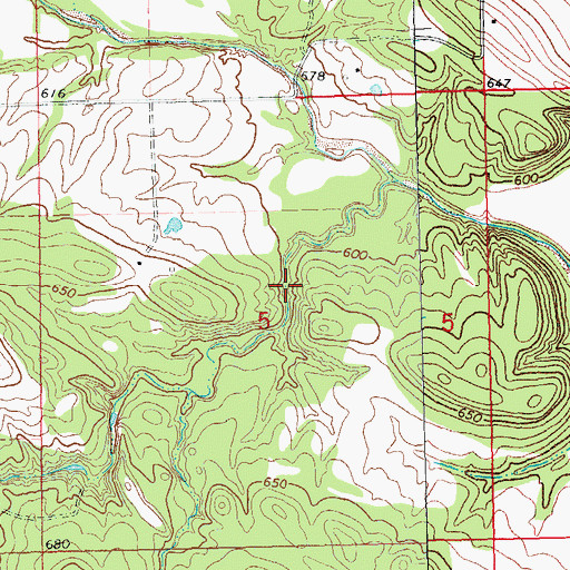 Topographic Map of Lower Clear Boggy Creek Site 14 Reservoir, OK
