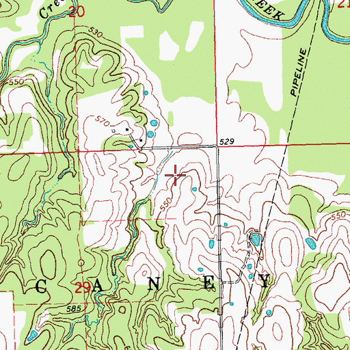 Topographic Map of Lower Clear Boggy Creek Site 6 Dam, OK