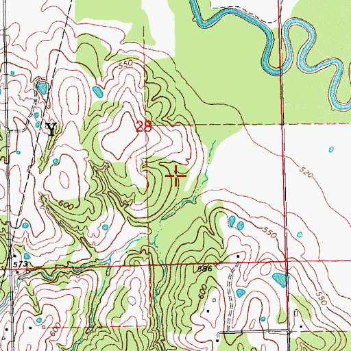 Topographic Map of Lower Clear Boggy Creek Site 5 Reservoir, OK