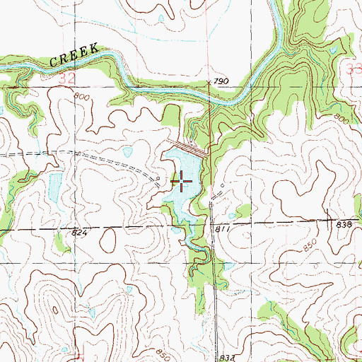 Topographic Map of Lower Black Bear Creek Site 27 Reservoir, OK