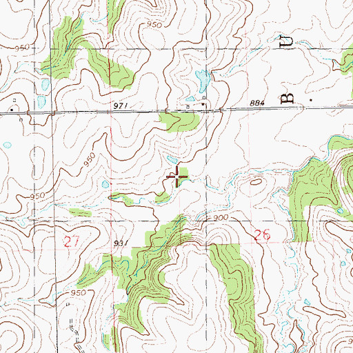 Topographic Map of Lower Black Bear Creek Site 24 Dam, OK