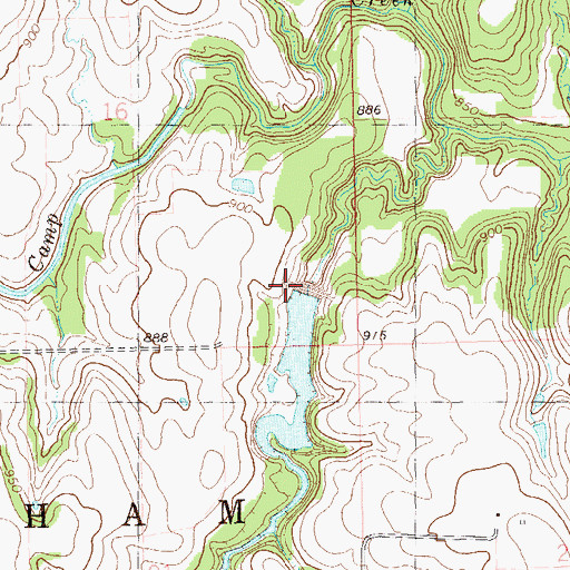 Topographic Map of Lower Black Bear Creek Site 23 Dam, OK