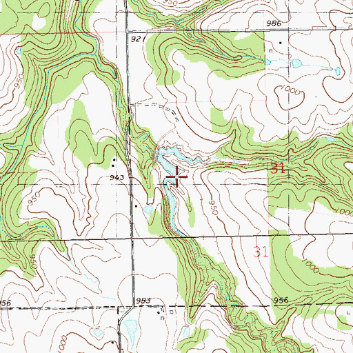 Topographic Map of Lower Black Bear Creek Site 21 Reservoir, OK
