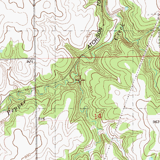 Topographic Map of Lower Black Bear Creek Site 16 Dam, OK
