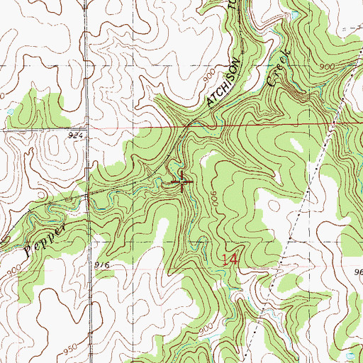 Topographic Map of Lower Black Bear Creek Site 16 Reservoir, OK