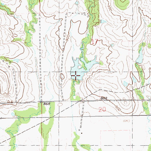 Topographic Map of Lower Black Bear Creek Site 7 Reservoir, OK