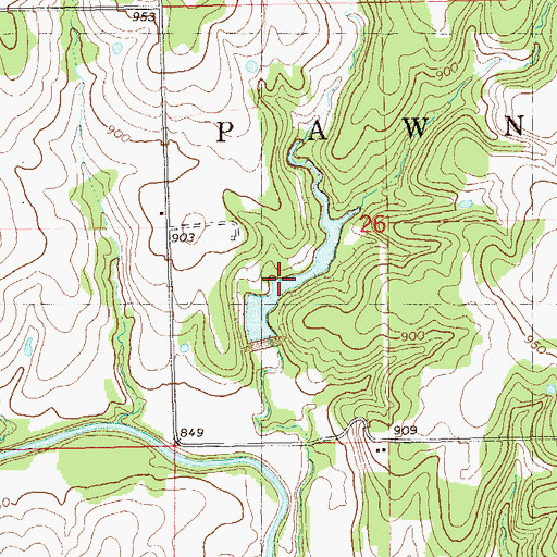 Topographic Map of Lower Black Bear Creek Site 5 Reservoir, OK