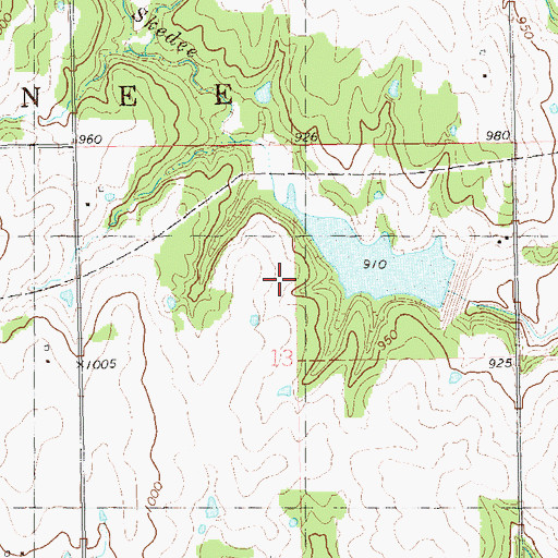 Topographic Map of Lower Black Bear Creek Site 4 Dam, OK