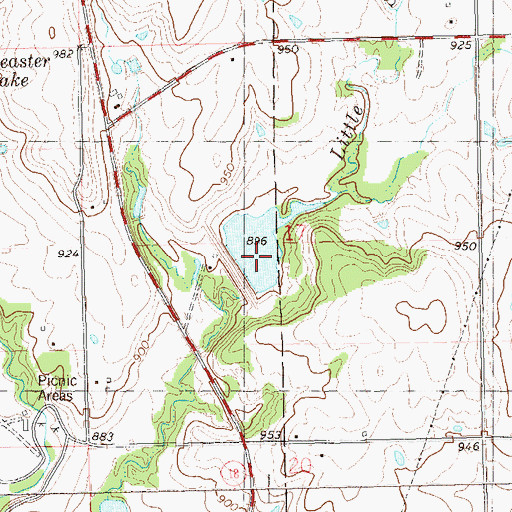 Topographic Map of Lower Black Bear Creek Site 3 Dam, OK
