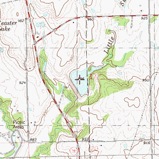 Topographic Map of Lower Black Bear Creek Site 3 Reservoir, OK