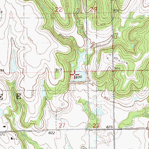 Topographic Map of Lower Black Bear Creek Site 1 Dam, OK