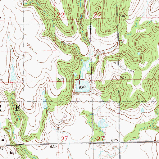 Topographic Map of Lower Black Bear Creek Site 1 Reservoir, OK