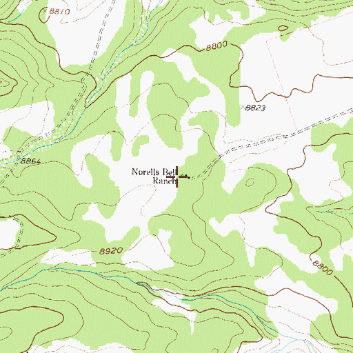 Topographic Map of Norells Bell Ranch, CO