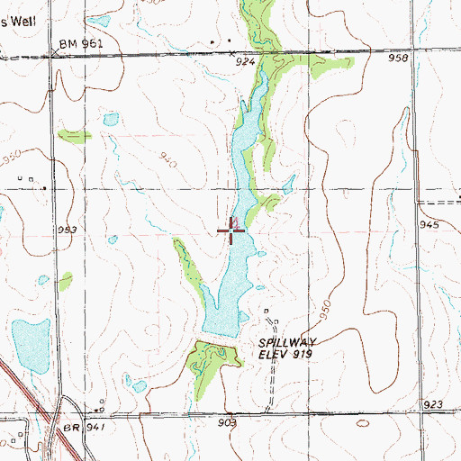 Topographic Map of Lower Black Bear Creek Site 11 Reservoir, OK