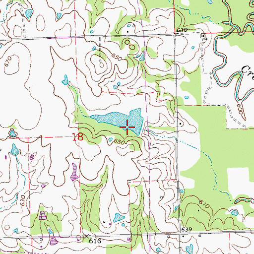 Topographic Map of Oknoname 1 Dam, OK
