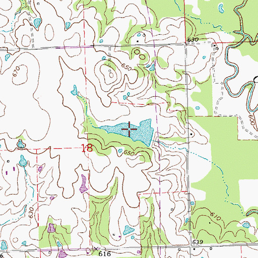 Topographic Map of Oknoname Coal County 1 Reservoir, OK