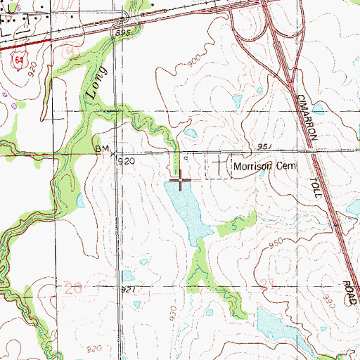 Topographic Map of Long Branch Creek Site 11 Dam, OK