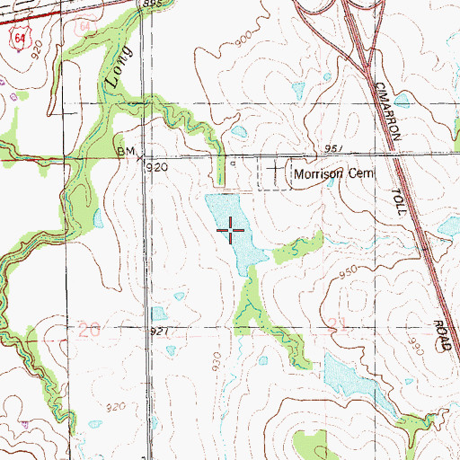 Topographic Map of Long Branch Creek Site 11 Reservoir, OK