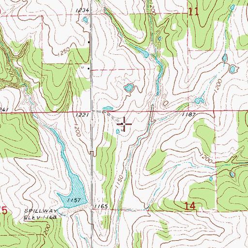 Topographic Map of Rush Creek Site 23 Dam, OK