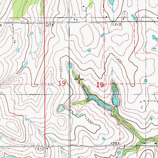 Topographic Map of Rush Creek Site 104 Dam, OK