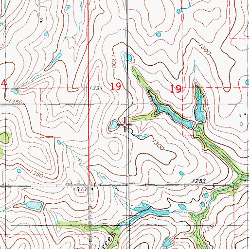 Topographic Map of Rush Creek Site 105 Reservoir, OK
