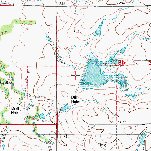 Topographic Map of Saddle Mountain Site 1 Dam, OK