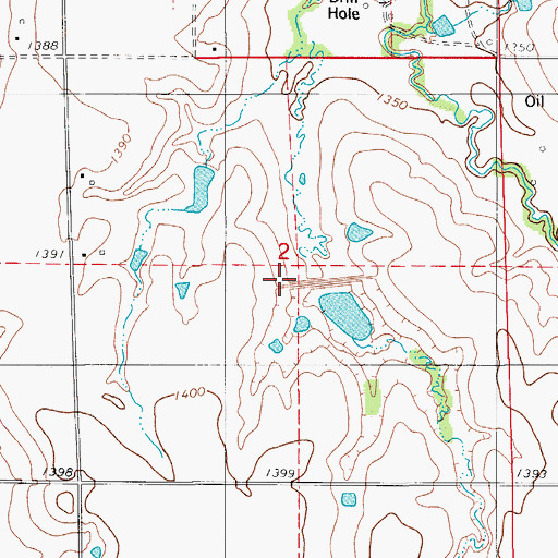 Topographic Map of Saddle Mountain Site 2 Reservoir, OK